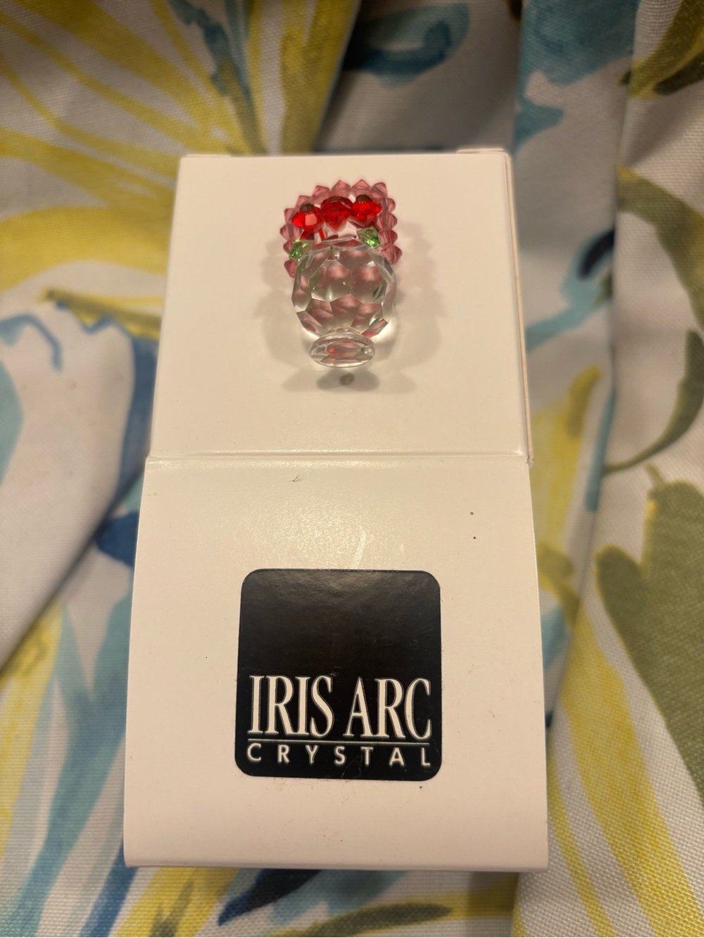 IRIS ARC Vintage Crystal Pink Red Strawberry Crystal Charm